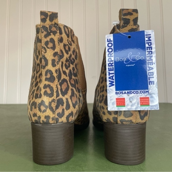 NWT Bos & Co. RECAP Waterproof Faux Leopard Leather Chelsea Boots *Portugal* - Picture 4 of 15